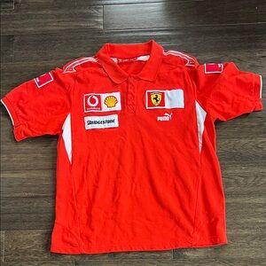 Puma Ferrari Red Racing Polo Shirt